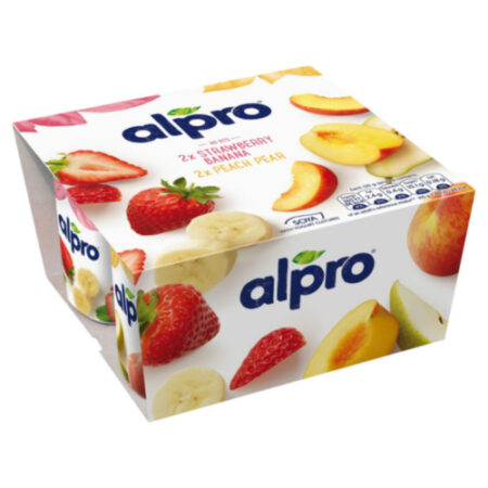 Yogurt Stawberry Banana, Peach Pear Alpro 4x125 g.