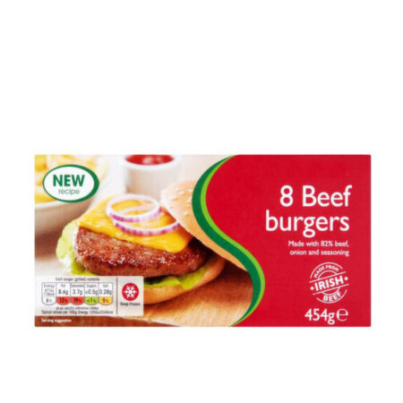 8 Irish Beef Burgers Braemoor 454 g.