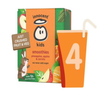 Smoothie Pineapple/Apple/Carrots Innocent 4 x 150 ml. Sugar Free