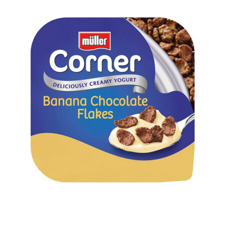 Yogurt Muller Corner Banana Chocolate Flakes 124 g.
