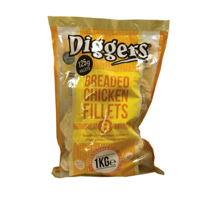 Breaded Chicken Fillets Diggers 1 kg. /Frozen/Halal.