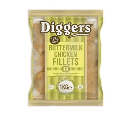 Breaded Butermilk Chicken Fillets Diggers 1 kg. /Frozen/Halal.