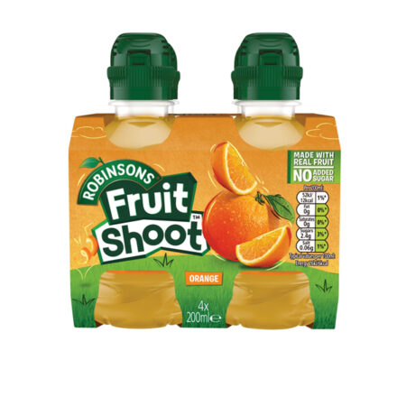 Fruit Shoot Orange Juice Drink 4 Pack (200 ml) “0.60 c Return Deposits” Free Sugar