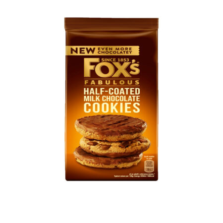 Biscuit Cookies Half-Coated Milk Chocolate Fox's 175 g.