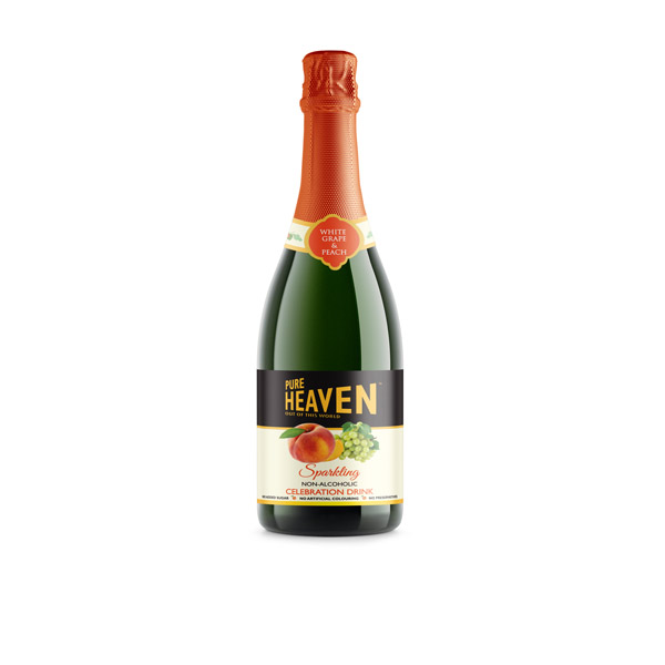 Champagne White Grape/Peach Sparkling Heaven Non-Alcoholic 100% 750 ml.