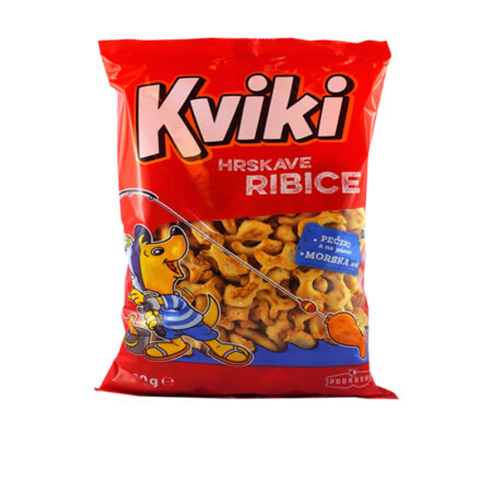 Mini Pretzels Cracker Fish Snack Kviki 100 g.
