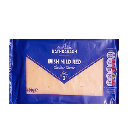 Irish Mild Red Cheddar Cheese Rathdaragh 400 g.