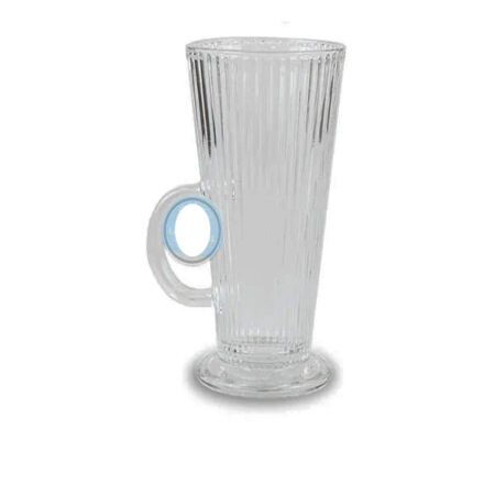 Ribbed Latte Line Glass Cup 300 ml.