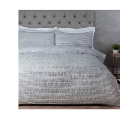 Double Duvet Cover Set Marl Stripe Grey Sleepdown 200x200 cm.