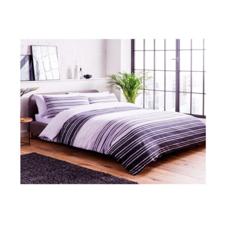 Double Duvet Cover Set Textured Stripe Sleepdown 200x200 cm.