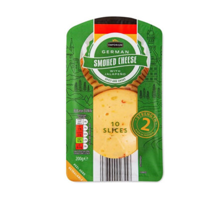 Smoked Cheese Slices With Jalapeno Spicy Milbona 200 g.