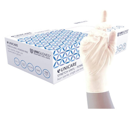 White Gloves Latex Disposable Unicare L 100 pcs.
