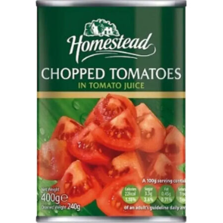 Chopped Tomatoes In Tomato Juice Homestead 400 g.