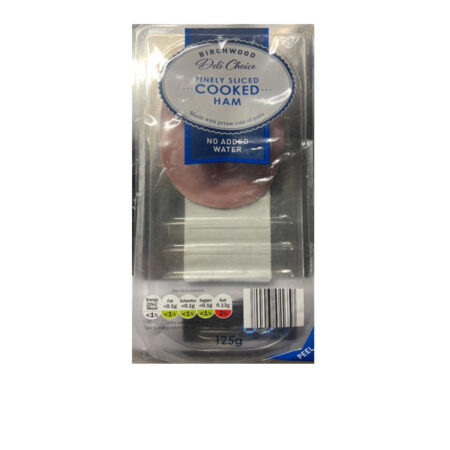 Cooked Finely Sliced Ham Birchwood 125 g.
