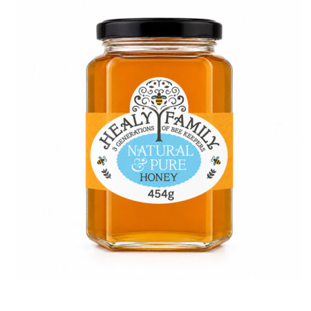 Honey Natural Pure Glass Jar Healy Family 454 g.